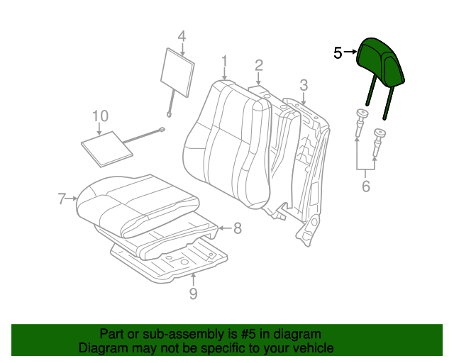 20142015 Jeep Grand Cherokee Headrest 5PS82DX9AA