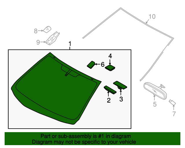 20172020 Hyundai Elantra Windshield 86111F2120 OEM Hyundai Parts