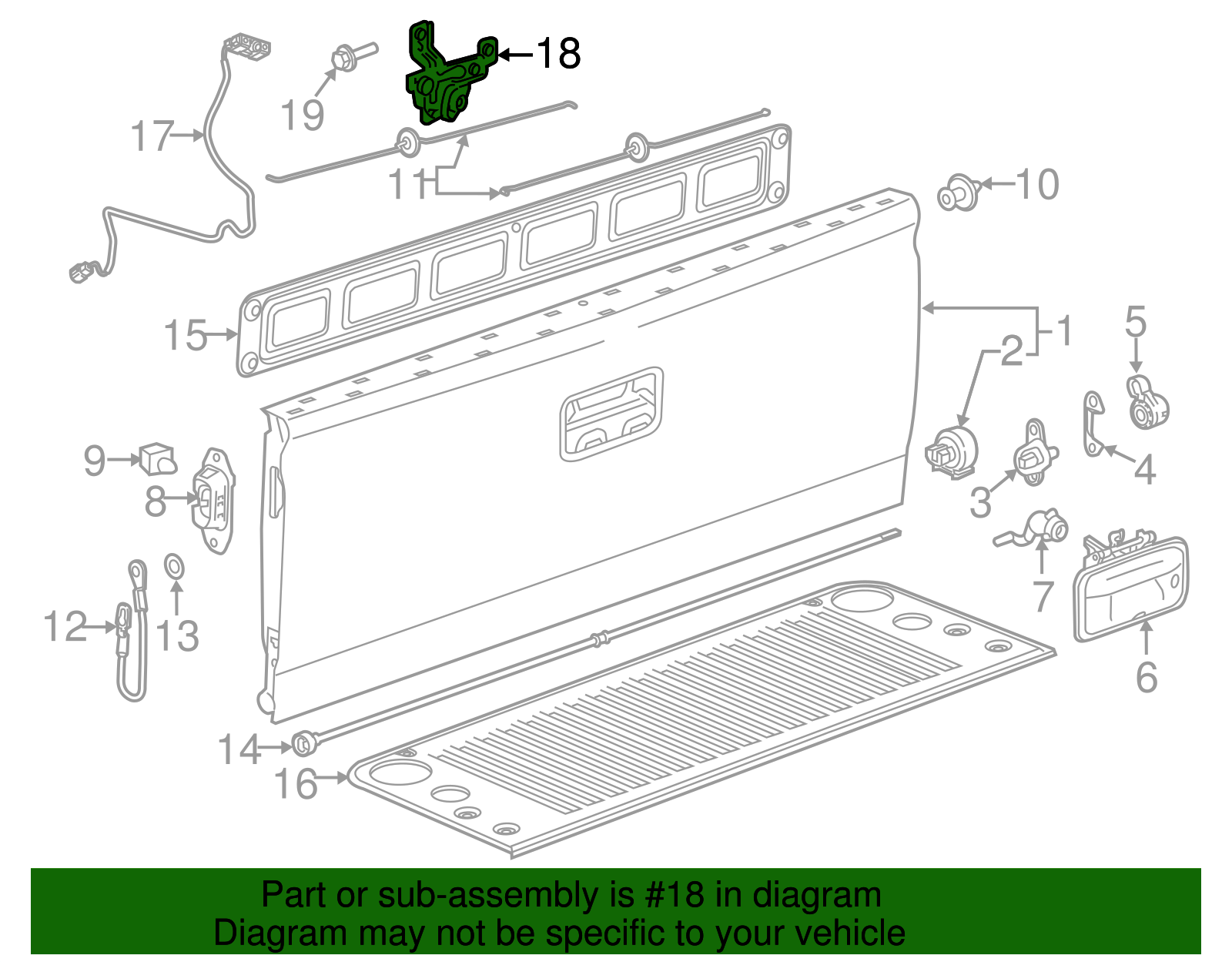 Tailgate Lock Actuator - GM (84374353)