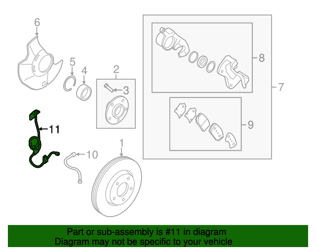 598103Q000 ABS Sensor 20112015 Hyundai Sonata Braman Hyundai Parts