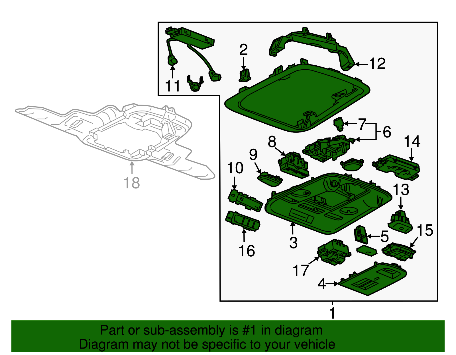 Light Platinum Roof Console - GM (84009547)