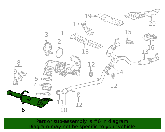20212024 GM Nitrogen Oxides Catalytic Converter with Exhaust Pipe 85521780 GM