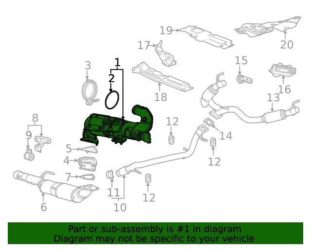 20212024 GM (Replaces 12709334) Nitrogen Oxides Catalytic Converter