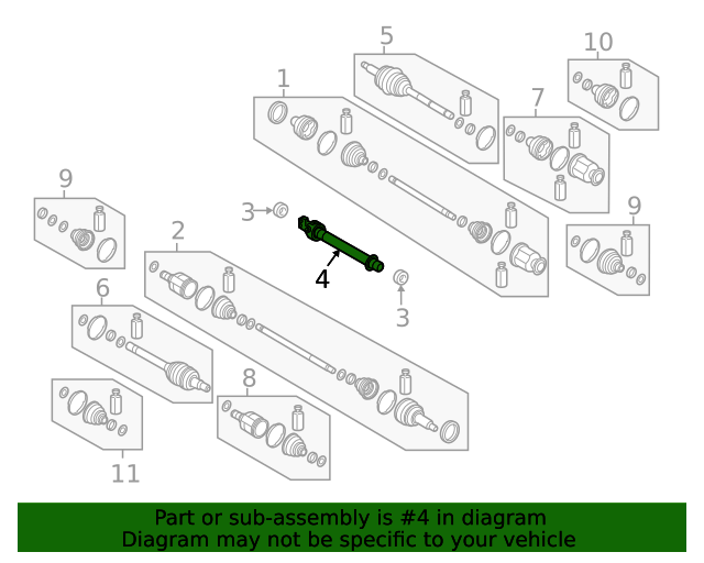 20202022 Hyundai Cv Intermediate Shaft 49560K9400 Hyundai OEM Parts