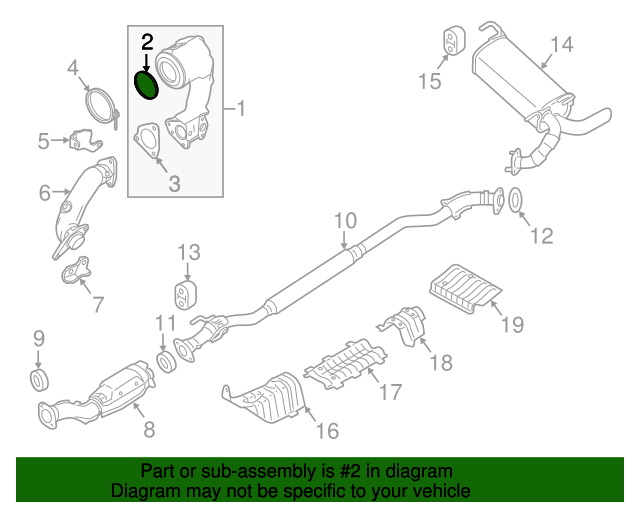 20152020 Nissan Catalytic Converter Seal 14445BV80A