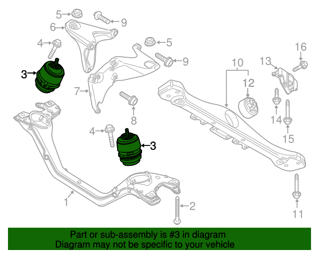 20112018 Porsche Cayenne Engine Mount 95837504910 Sunset Porsche