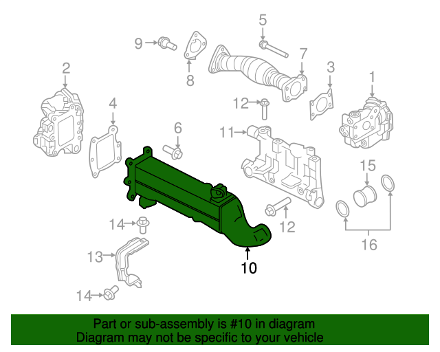 20162019 Nissan TITAN XD Egr Cooler Kit (diesel) (a61 Titan) 14735