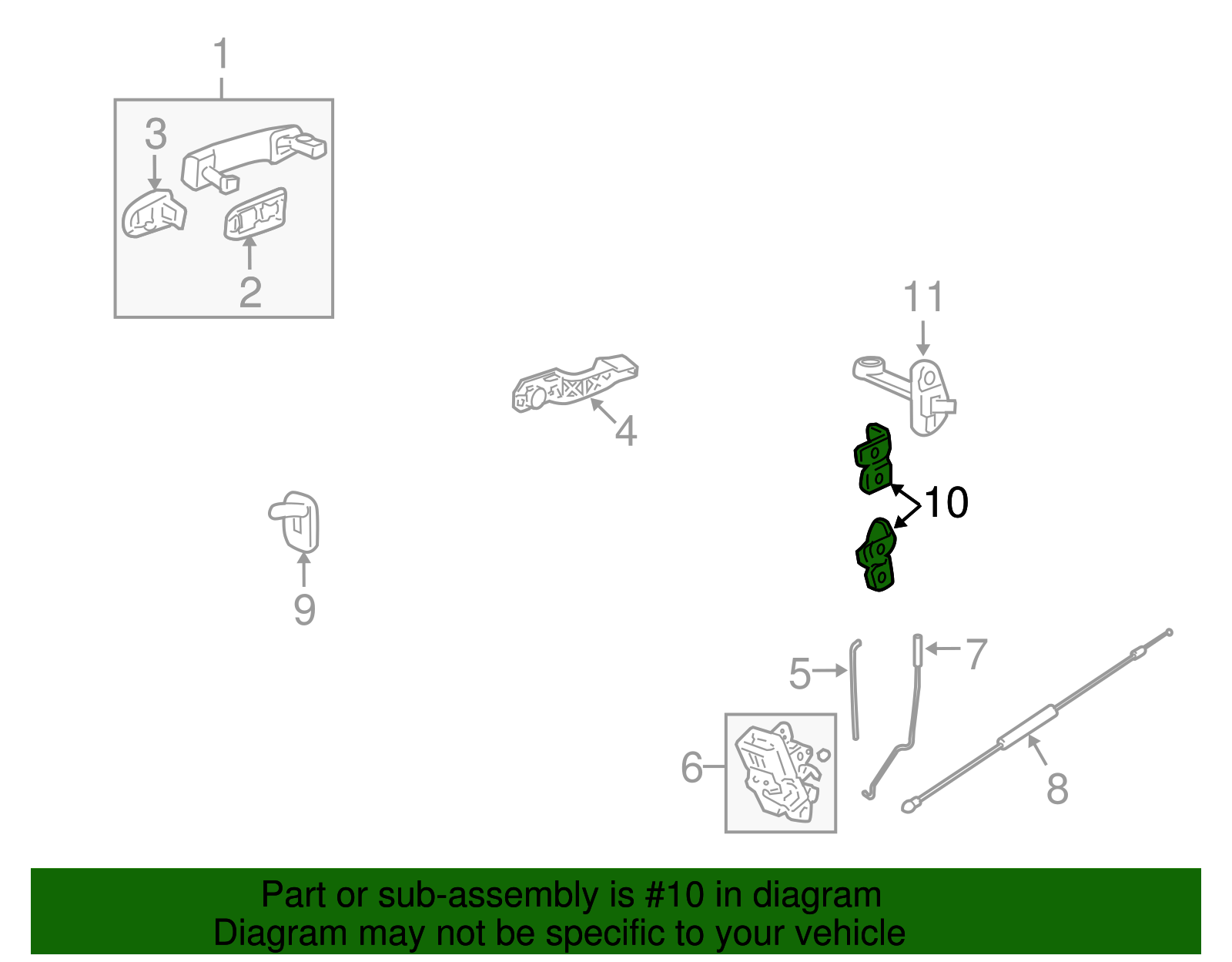 Rear Side Door Hinge - GM (96623964)
