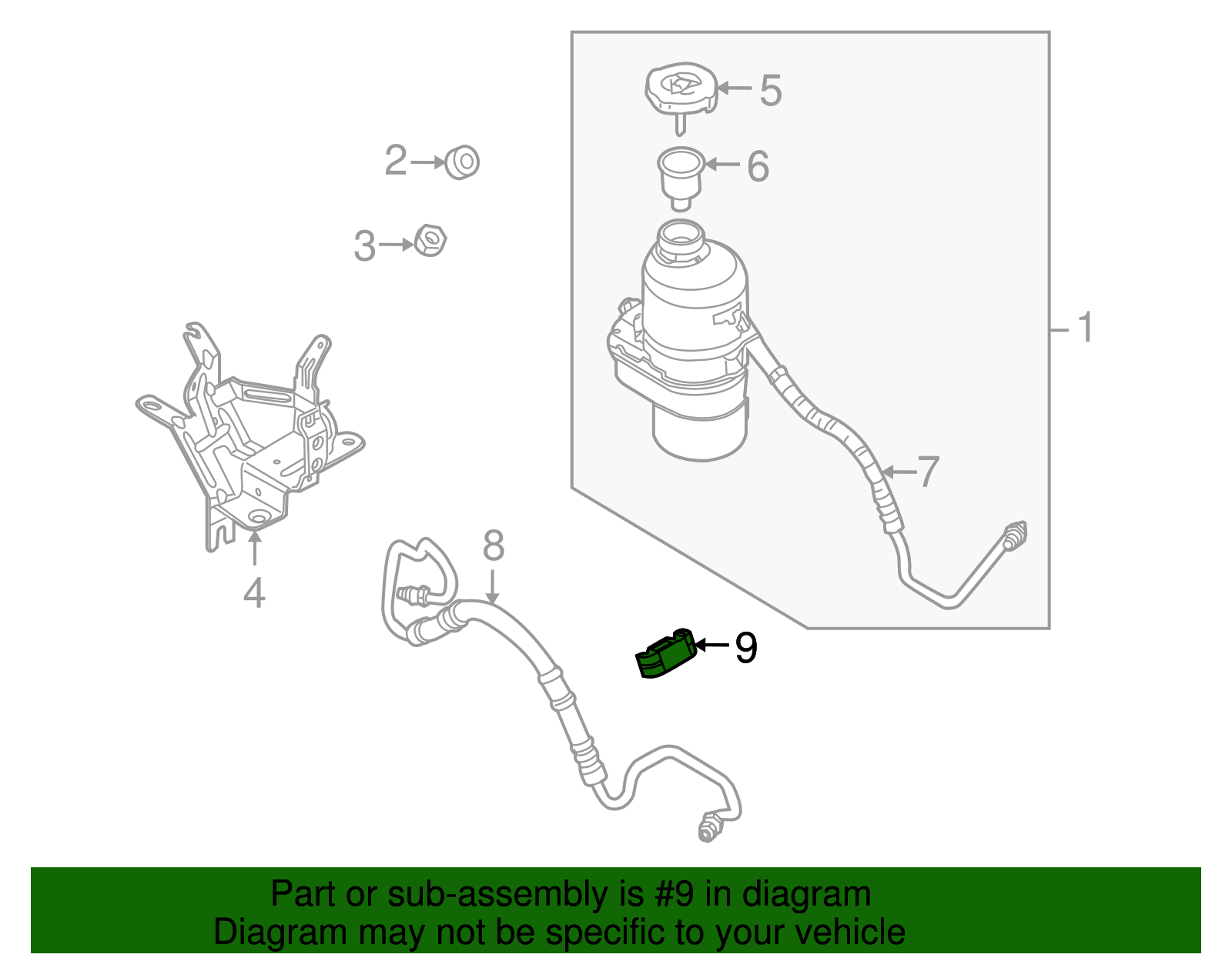 Support, P/S Gr Inl Hose - GM (93183995)
