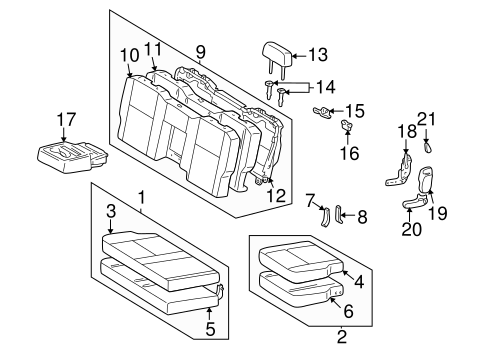 Rear Seat Components for 2005 Toyota Tundra #0