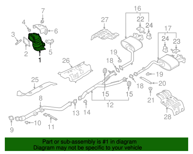 20182021 Kia Stinger Catalytic Converter 285302C910 QuirkParts