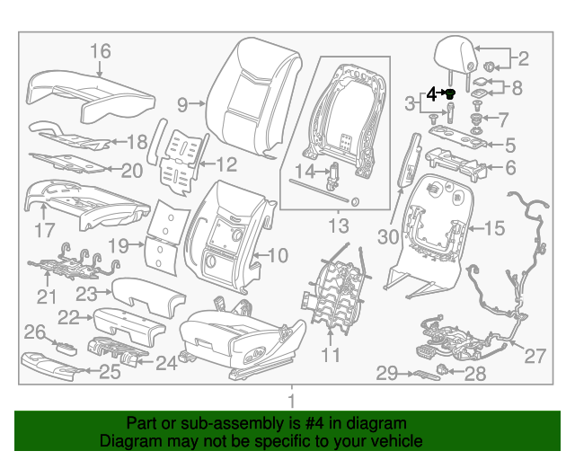 20132019 Cadillac XTS Headrest Guide Bezel 22855260