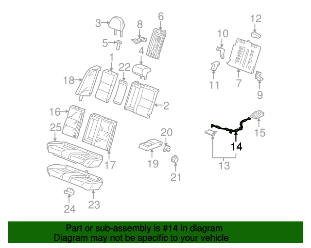 82621TL0G01 Cable, L Rear Seat Lock 20092014 Acura TSX My Acura