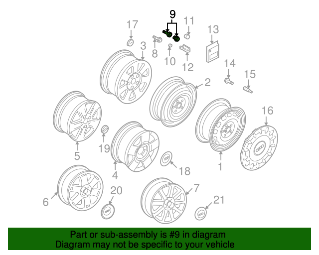 2000-2005 Audi Wheel Bolt 1K0-698-137-A | Audi USA Parts