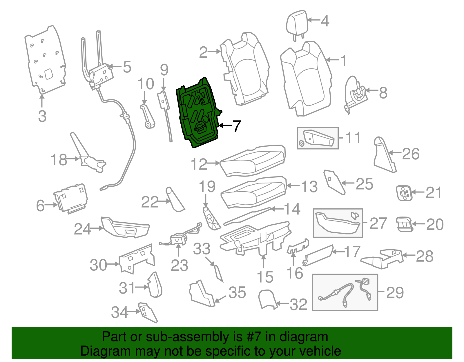 Passenger Side Rear Seat Back Frame (25797655)