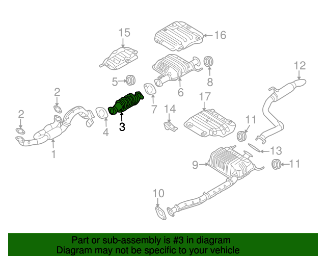 289503CJL0 Catalytic Converter 2014 Kia Sedona Kia.Parts Store