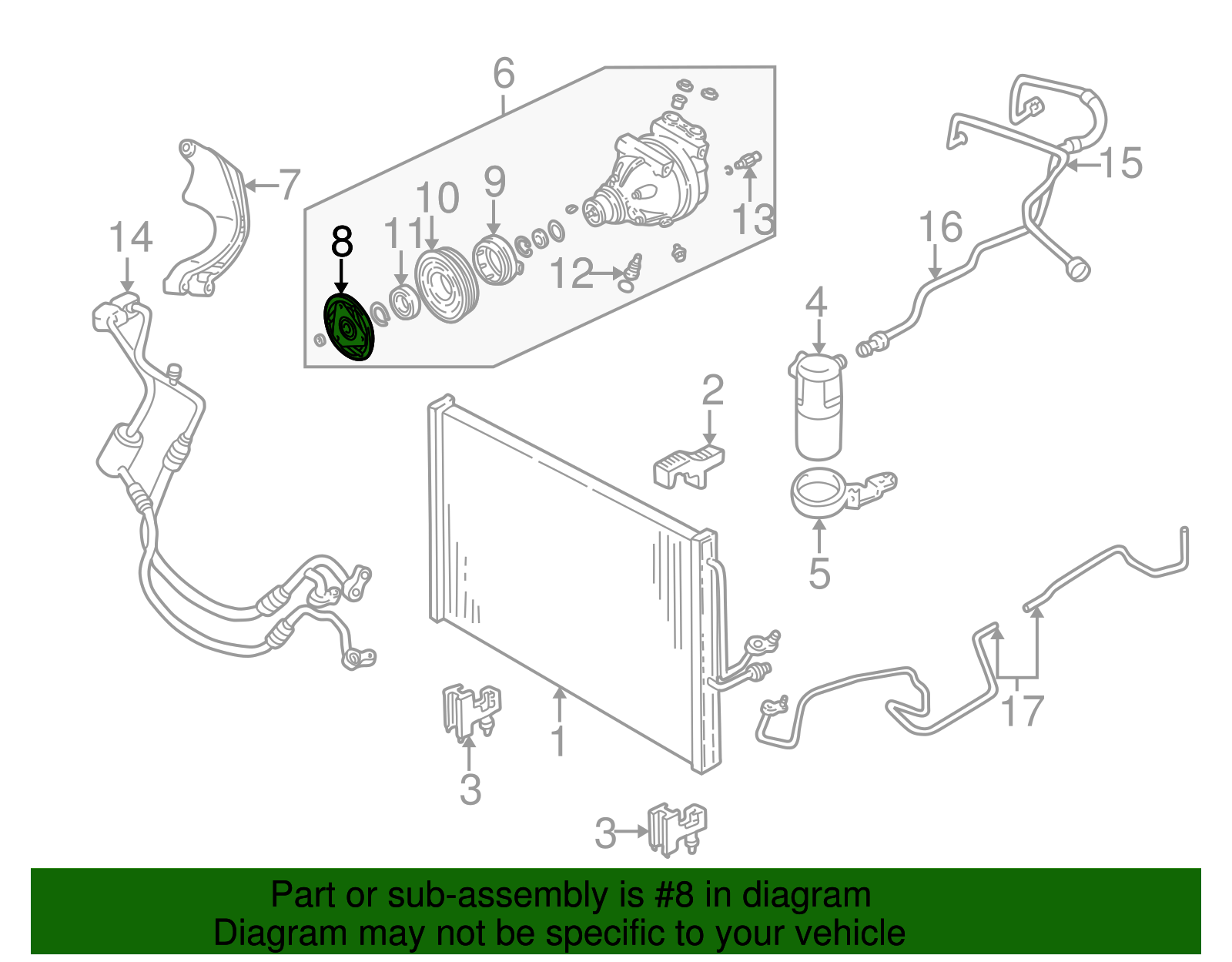 Air Conditioning Compressor Clutch - GM (6582085)