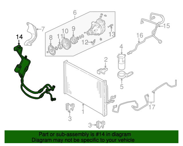 19972001 GM Compressor & Condenser Hose 19208302
