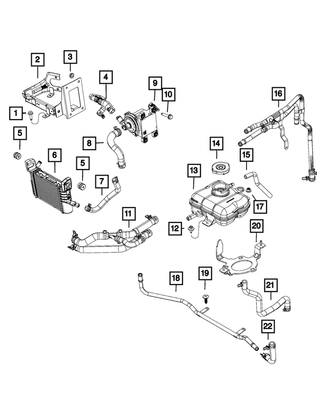 20152017 Dodge Auxiliary Coolant Pump 5181868AF Mopar Estores