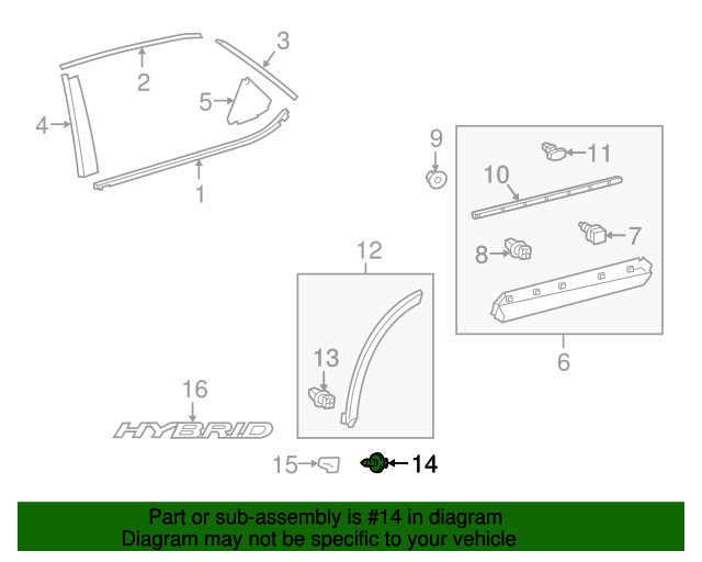 9015950388 Wheel Opening Molding Screw 20082023 Lexus Longo Lexus