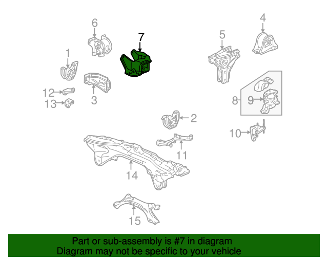 50825S04000 Bracket, Transmission Mounting 19962000 Honda Civic