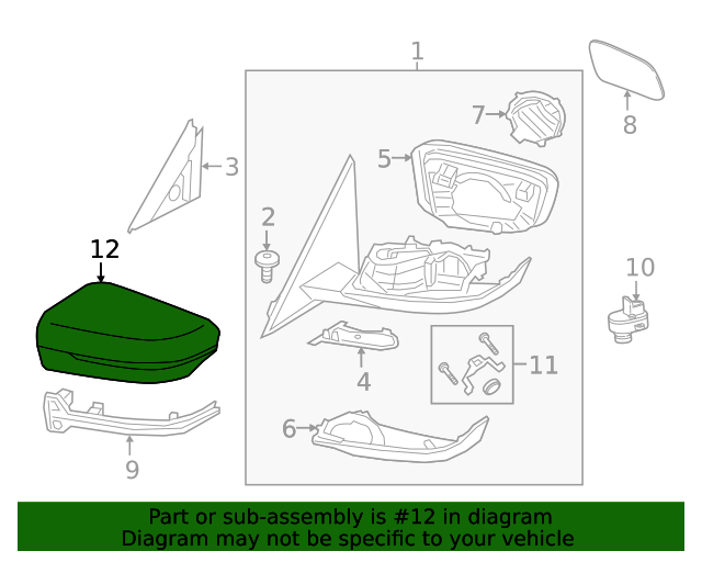 51168492898 - 2019-2024 BMW Mirror Cover (51-16-8-492-898) | BMW  