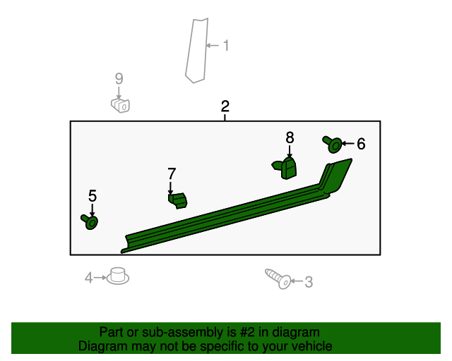 7580535121 Rocker Molding 20072014 Toyota FJ Cruiser OEM Parts