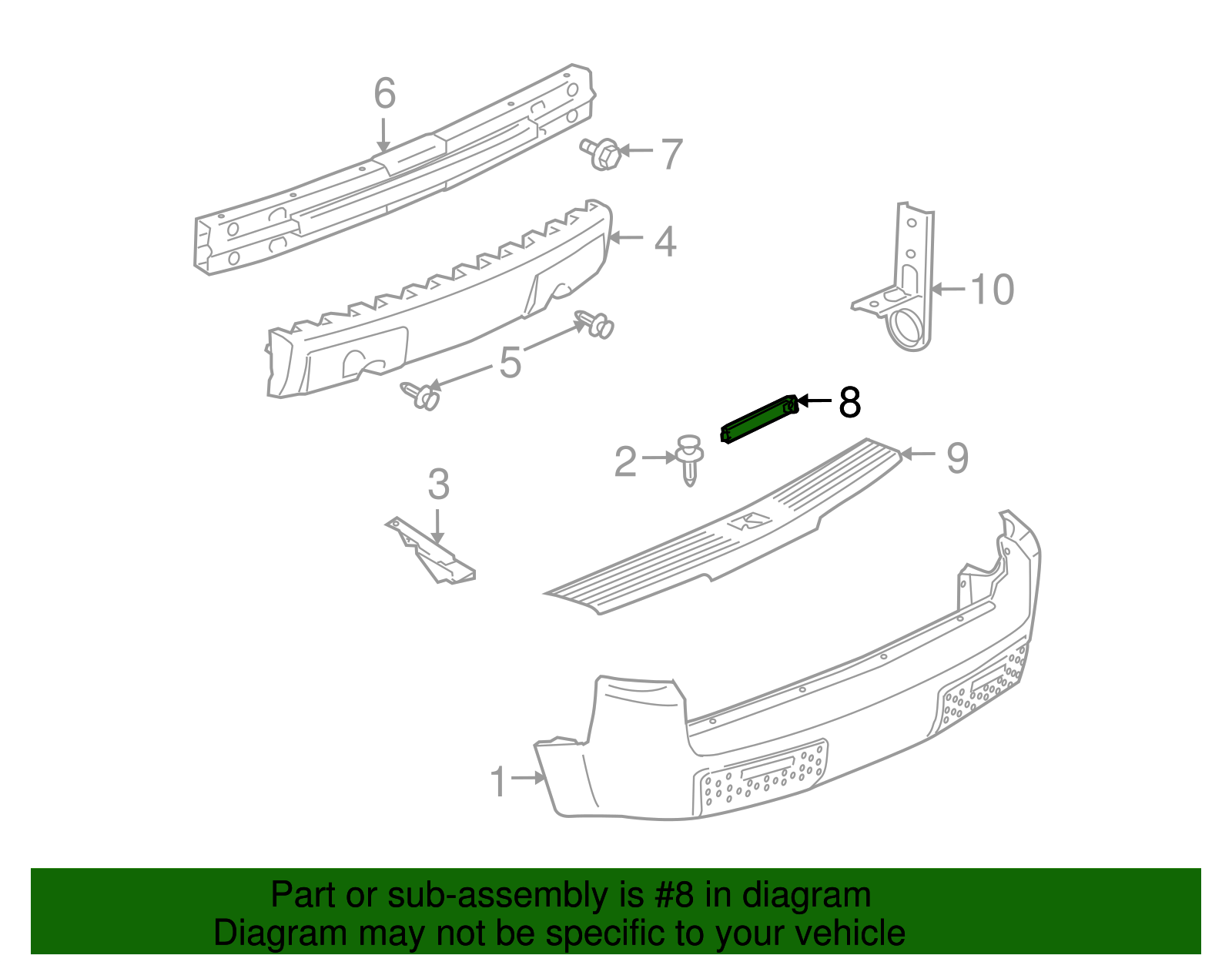 Rear Bumper Cover Reflector - GM (25805313)