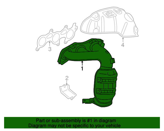 20112013 Toyota Exhaust Manifold 171500P150 Toyota Parts Center