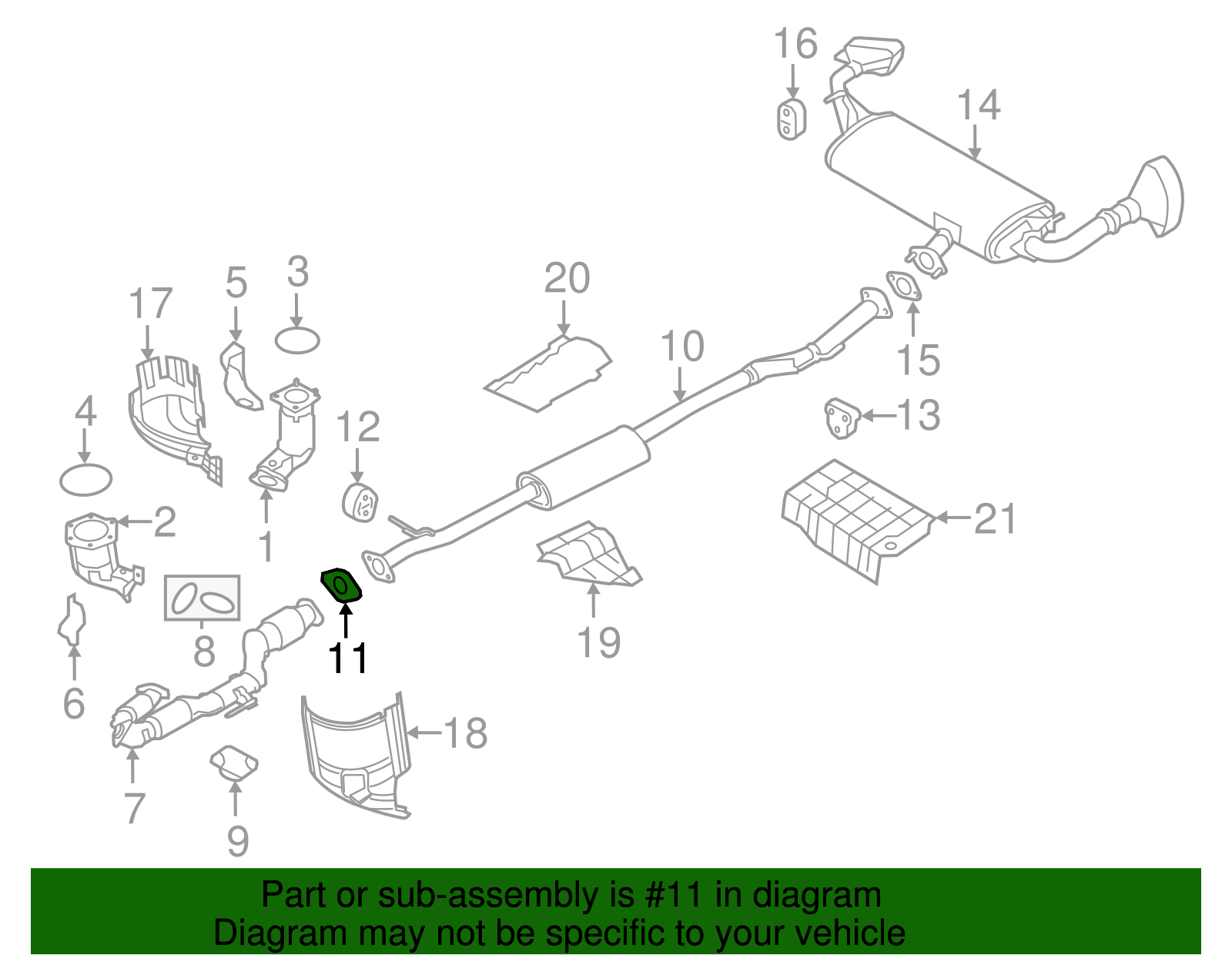 2007-2024 Nissan Muffler & Pipe Gasket 20692-8H30A | Nissan Parts Central