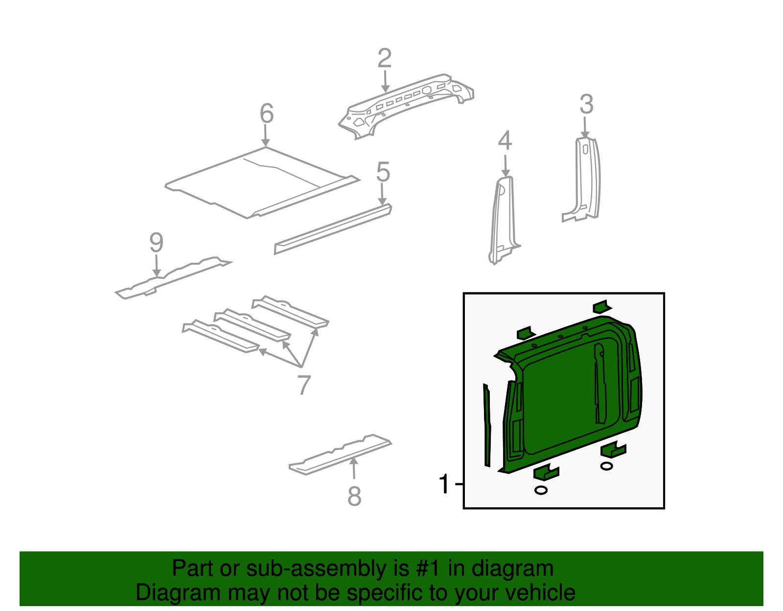 Liftgate Opening Frame with Reinforcements and Brackets - GM (89025532)