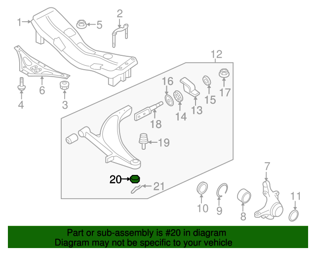 20042007 Subaru Ball Joint Castle Nut 023212017 Subaru Parts Store