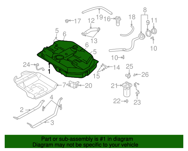 20012002 Kia Rio Fuel Tank 0K32A42110C