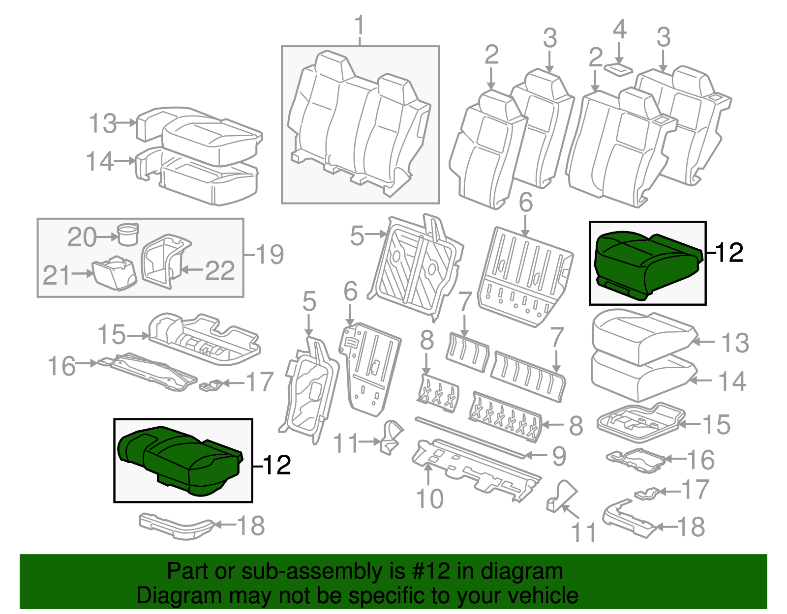 Cushion Assembly-R/Seat *Left Cashmere - GM (25958156)