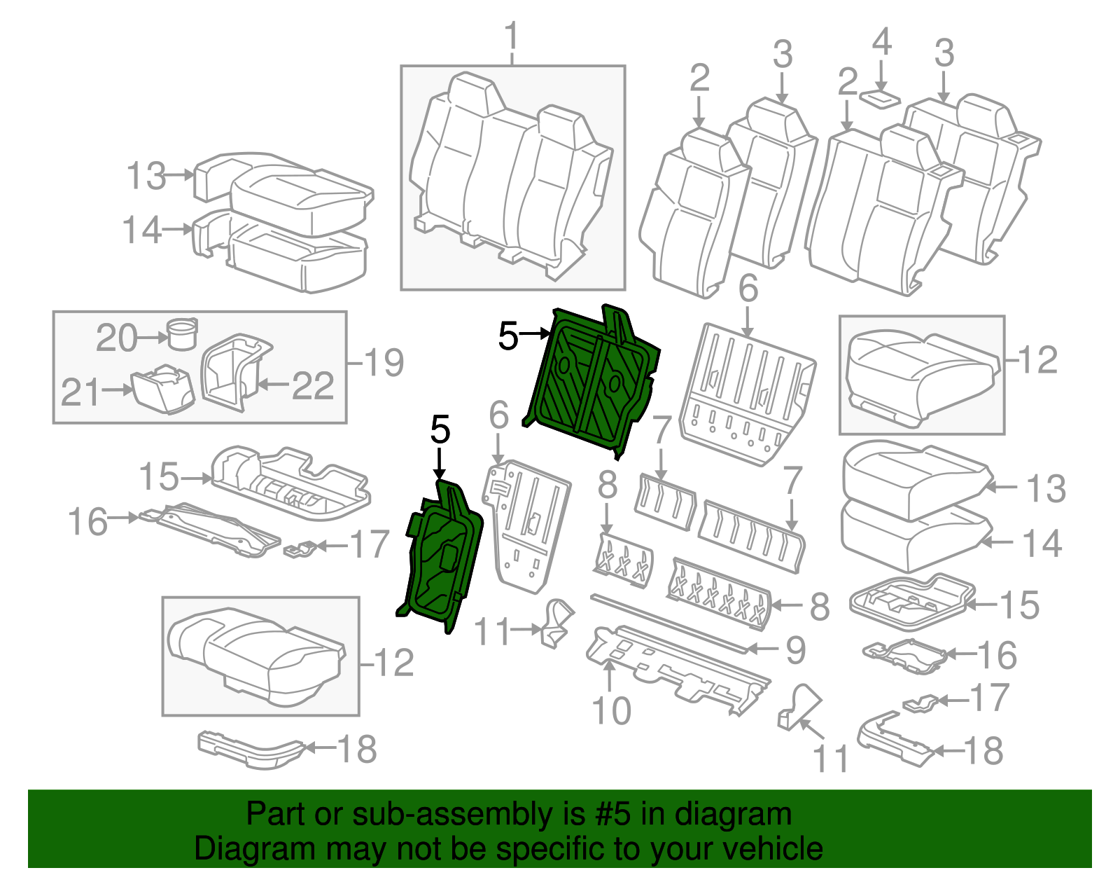 Frame, R/Seat Black - GM (15208535)
