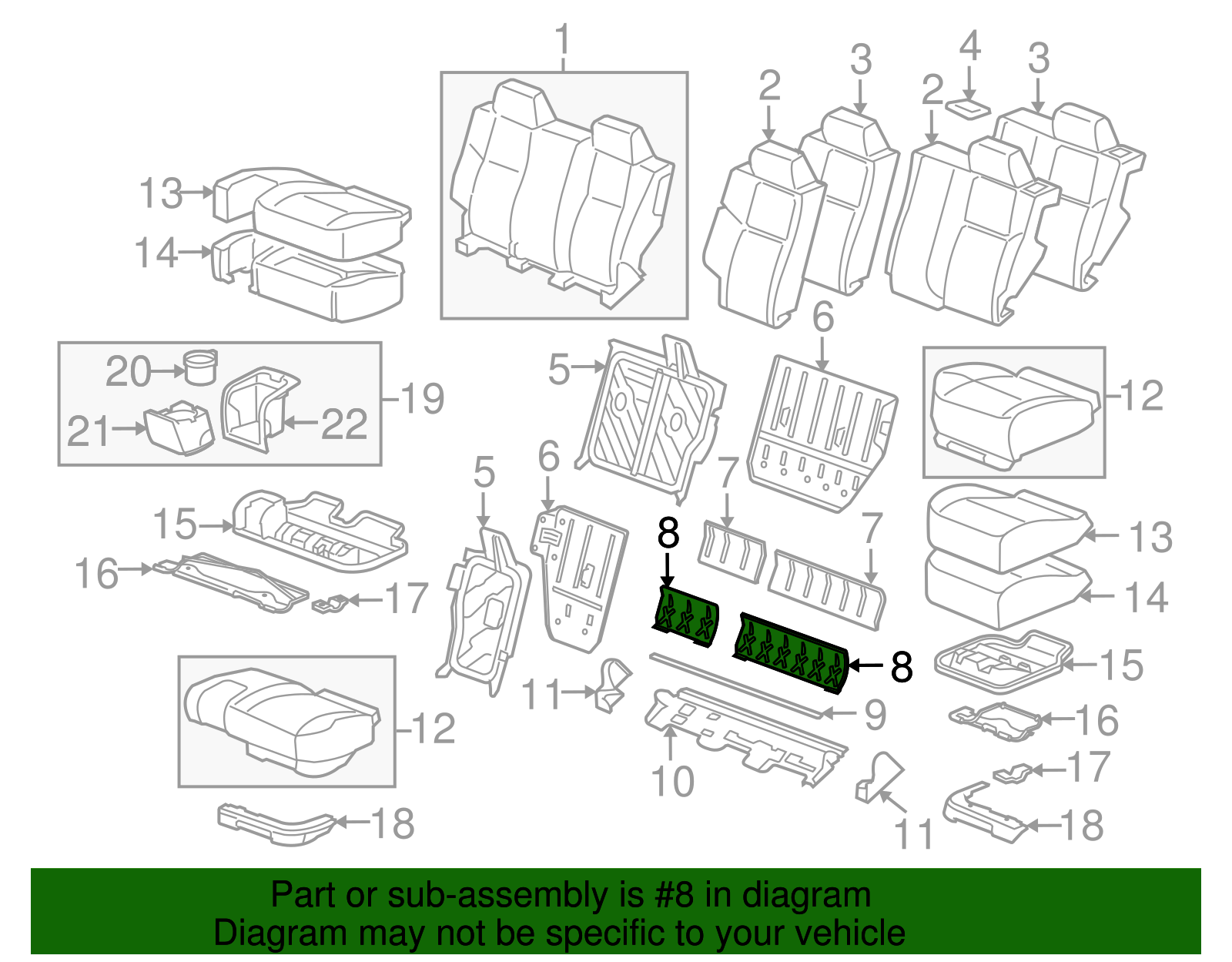 Panel, R/Seat Black Fil - GM (15208626)