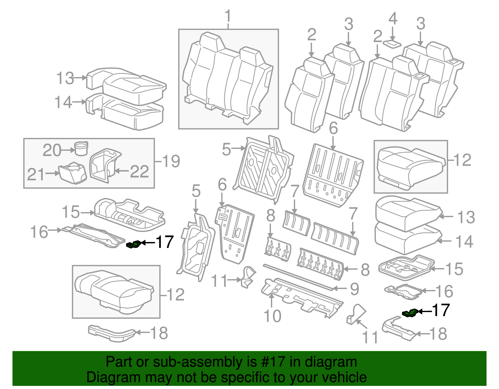 Rear Seat Cushion Retainer - GM (15255355)