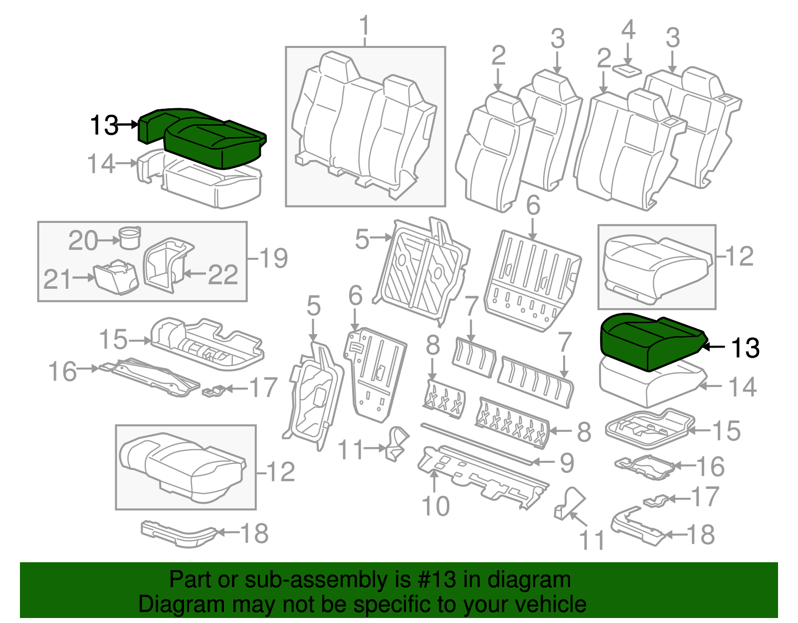 Cover-R/Seat Cushion Pad                   *Morocco - GM (25958173)