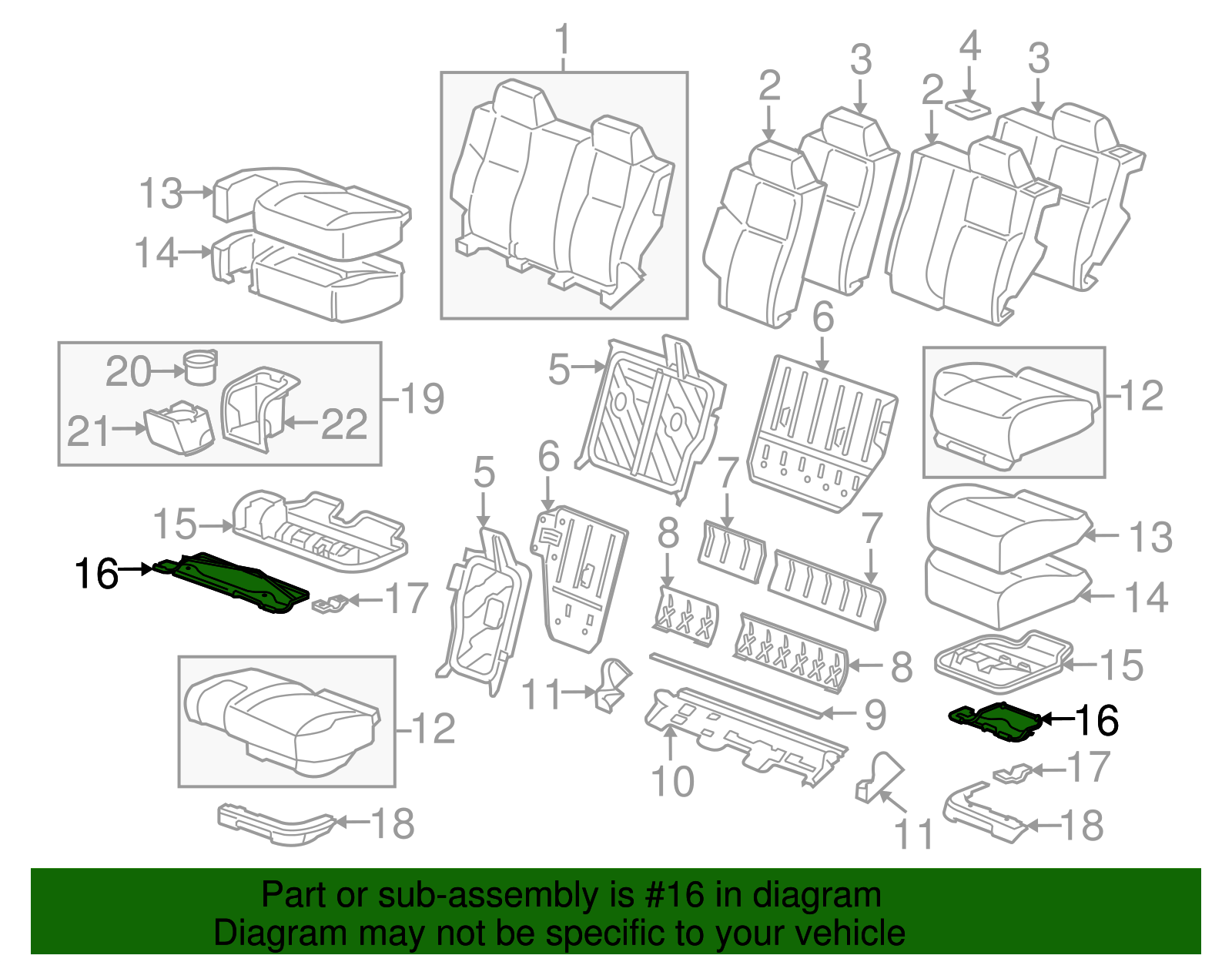 Bracket, R/Seat Cushion - GM (15255360)