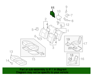 07-12 Lexus XF40 LS460 Rear Center Headrest Head Rest 71960-50220 LA01 OEM