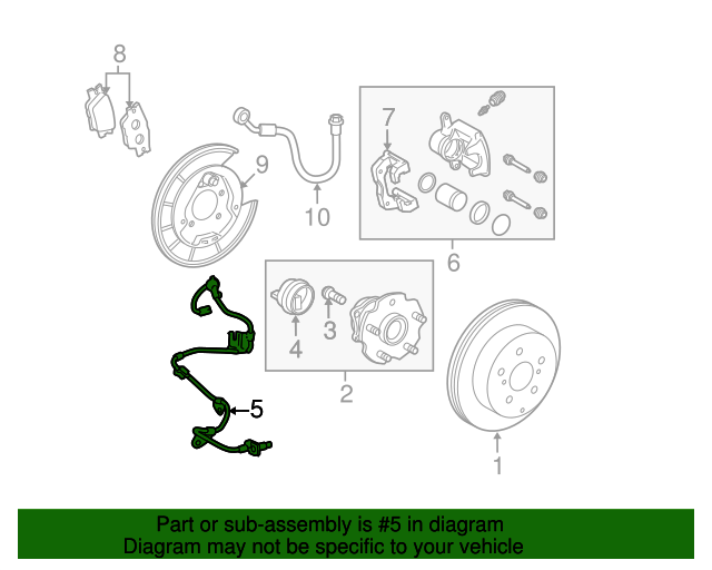 20062014 Toyota RAV4 ABS Sensor Wire 895160R020 Toyota Parts