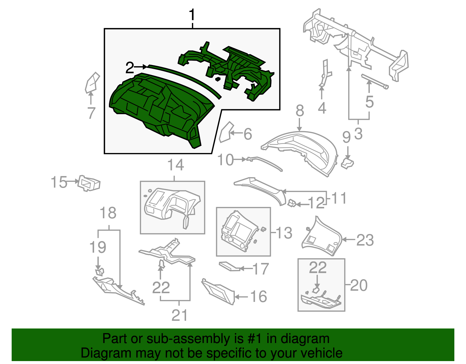 77100-SNA-K11ZK - Dashboard Panel 2006-2008 Honda Civic | Honda Parts ...