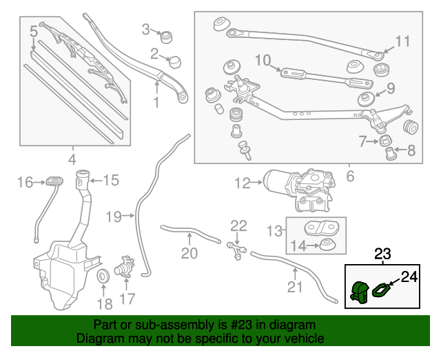 76810TK8A01 Nozzle Assembly, Front Windshield Washer 20112013