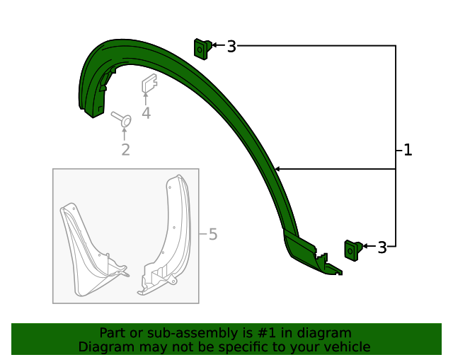Genuine OEM Ford Part Wheel Flare LB5Z16039AA Genuine OEM Ford