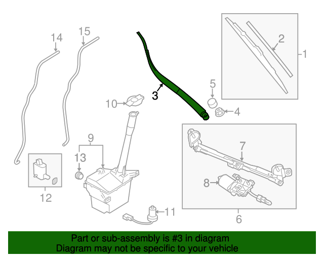 20112015 Kia Sorento Wiper Arm 983101U000 OEM Parts Online