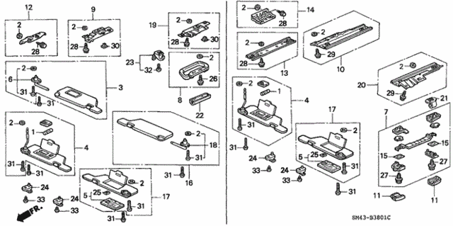 Right Honda Genuine 83230-SM1-A22ZA Sun Visor Assembly Right Honda Genuine 83230-SM1-A22ZA Sun Visor Assembly