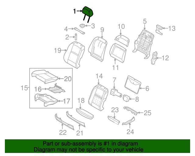52107232904 20112013 BMW X5 Headrest (52107232904) BMW of