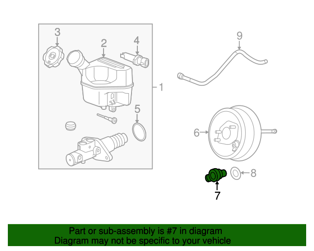 20062011 Chevrolet HHR Power Brake Booster Vacuum Check Valve with