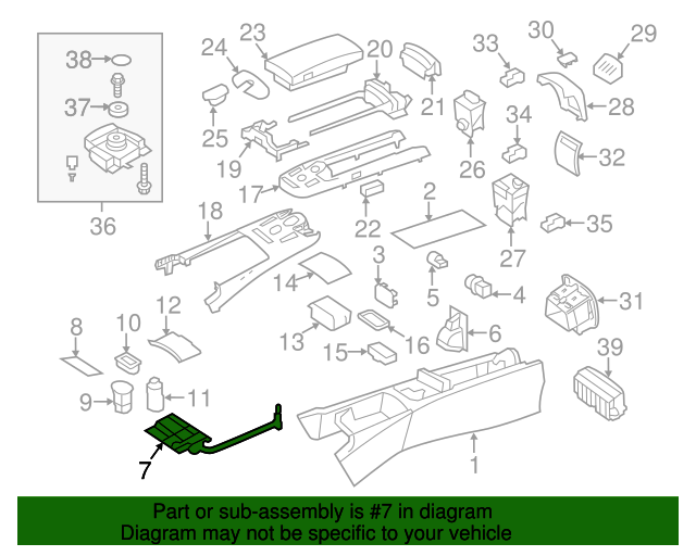 221-680-14-10 - Console Compartment 2010-2013 Mercedes-Benz ...