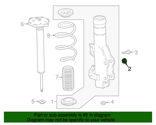 Genuine OEM Front Suspension Strut Nut Part 11612261 Fits 20132022 GM